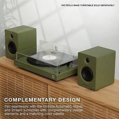 Victrola Tempo Bluetooth Bookshelf Speakers with Auracast Multi-Speaker Streaming