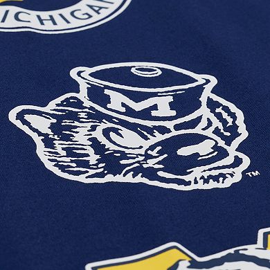 Men's Mitchell & Ness Navy Michigan Wolverines Double Clutch Premium T-Shirt