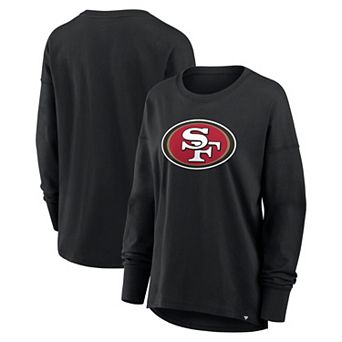 Women's Fanatics Black San Francisco 49ers Relaxed Hip Essential Long Sleeve T-Shirt