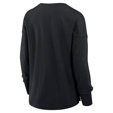 Women's Fanatics Black San Francisco 49ers Relaxed Hip Essential Long Sleeve T-Shirt
