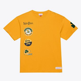 Men's Mitchell & Ness Gold Notre Dame Fighting Irish Double Clutch Premium T-Shirt