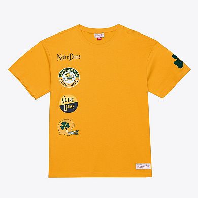 Men's Mitchell & Ness Gold Notre Dame Fighting Irish Double Clutch Premium T-Shirt
