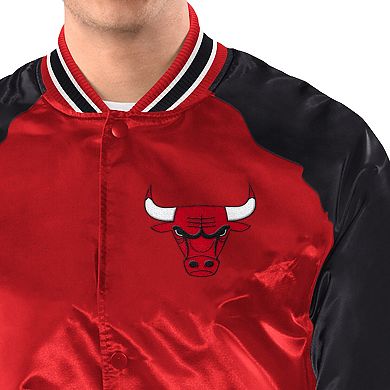 Men's Starter Red/Black Chicago Bulls Inductee Full-Snap Varsity Jacket