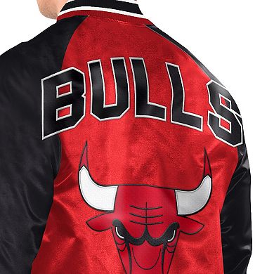 Men's Starter Red/Black Chicago Bulls Inductee Full-Snap Varsity Jacket