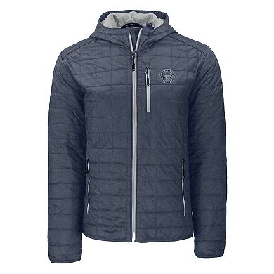 Men's Cutter & Buck Anthracite Penn State Nittany Lions Rainier Eco PrimaLoft Hooded Full-Zip Jacket