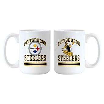 Logo Brands Pittsburgh Steelers 15oz. Current & Throwback Mug Set