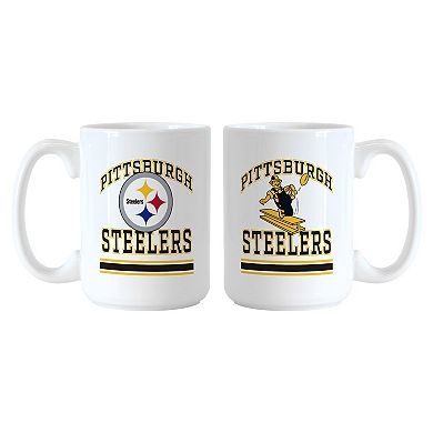 Logo Brands Pittsburgh Steelers 15oz. Current & Throwback Mug Set