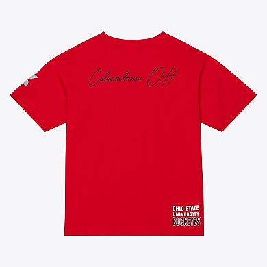 Men's Mitchell & Ness Scarlet Ohio State Buckeyes Double Clutch Premium T-Shirt