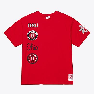 Men's Mitchell & Ness Scarlet Ohio State Buckeyes Double Clutch Premium T-Shirt