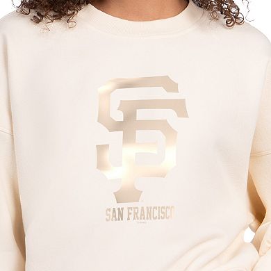 Women's Starter Cream San Francisco Giants Pastels Boxy Fleece Sweatshirt