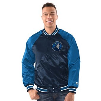 Men's Starter Navy/Blue Minnesota Timberwolves Inductee Full-Snap Varsity Jacket