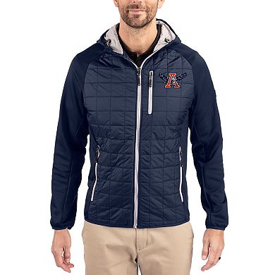 Men's Cutter & Buck Navy Auburn Tigers Rainier Eco Hybrid PrimaLoft Raglan Full-Zip Jacket