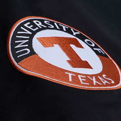 Men's Mitchell & Ness Black Texas Longhorns Double Clutch Lightweight Satin Full-Snap Jacket