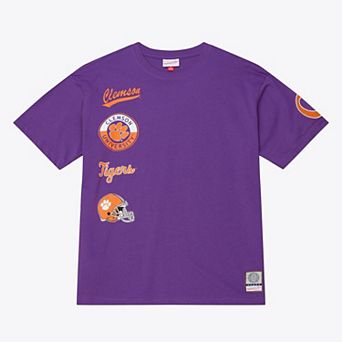 Men's Mitchell & Ness Purple Clemson Tigers Double Clutch Premium T-Shirt