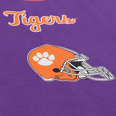 Men's Mitchell & Ness Purple Clemson Tigers Double Clutch Premium T-Shirt