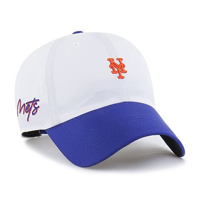Men's '47 White/Royal New York Mets Vista Mini Clean Up brrr Adjustable Hat