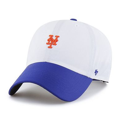 Men's '47 White/Royal New York Mets Vista Mini Clean Up brrr Adjustable Hat