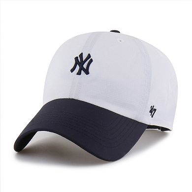 Men's '47 White/Navy New York Yankees Vista Mini Clean Up brrr Adjustable Hat