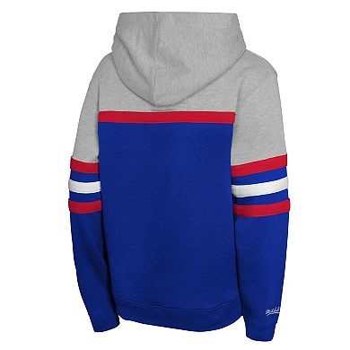 Men's Mitchell & Ness Royal New England Patriots Throwback Head Coach Pullover Hoodie