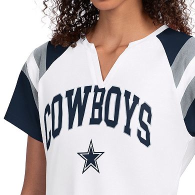 Women's Starter White Dallas Cowboys Game On Notch Neck T-Shirt