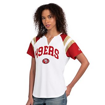 Women's Starter White San Francisco 49ers Game On Notch Neck T-Shirt