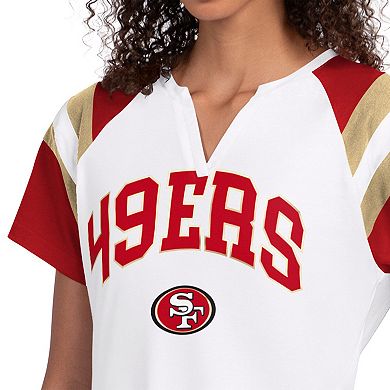 Women's Starter White San Francisco 49ers Game On Notch Neck T-Shirt