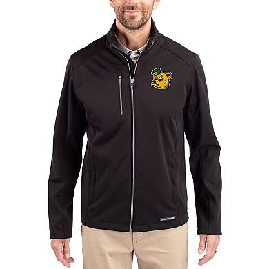 Men's Cutter & Buck Black Baylor Bears Evoke Eco Softshell Recycled Full-Zip Jacket
