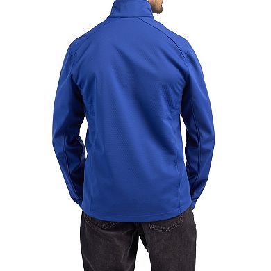 Men's Cutter & Buck Blue Kansas Jayhawks Evoke Eco Softshell Recycled Full-Zip Jacket