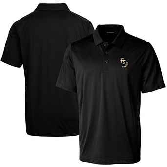 Men's Cutter & Buck Black Florida State Seminoles Alumni Logo Prospect Textured Stretch Polo