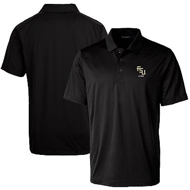 Men's Cutter & Buck Black Florida State Seminoles Alumni Logo Prospect Textured Stretch Polo