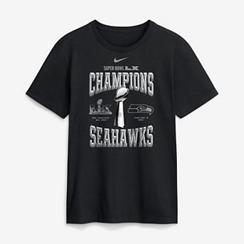 Men's Nike Black Seattle Seahawks Super Bowl LX Champions Locker Room Trophy Collection Replica T-Shirt