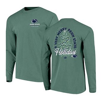 Men's Green Penn State Nittany Lions Comfort Colors Merry Christmas Tree Long Sleeve T-Shirt