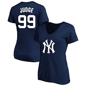 Women's Profile Aaron Judge Navy New York Yankees Plus Size Name & Number V-Neck T-Shirt