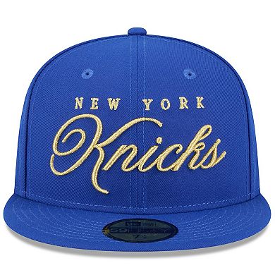 Men's New Era Blue New York Knicks 2026 NBA All-Star Game Script 59FIFTY Fitted Hat