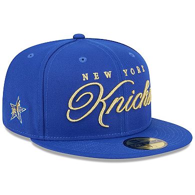 Men's New Era Blue New York Knicks 2026 NBA All-Star Game Script 59FIFTY Fitted Hat