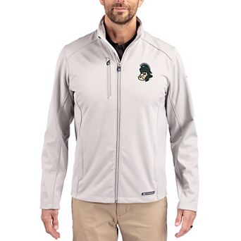 Men's Cutter & Buck Gray Michigan State Spartans Evoke Eco Softshell Recycled Full-Zip Jacket