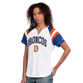 Women's Starter White Denver Broncos Game On Notch Neck T-Shirt