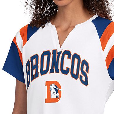 Women's Starter White Denver Broncos Game On Notch Neck T-Shirt