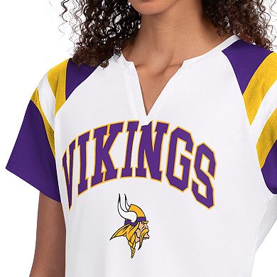 Women's Starter White Minnesota Vikings Game On Notch Neck T-Shirt