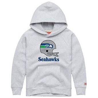 Youth Homage Gray Seattle Seahawks Big Helmet Tri-Blend Hoodie