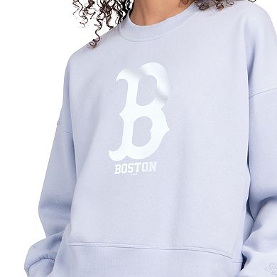 Women's Starter Light Blue Boston Red Sox Pastels Boxy Fleece Sweatshirt