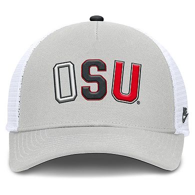 Unisex Nike Gray Ohio State Buckeyes 2026 Basketball Refresh 5-Panel Rise Trucker Hat