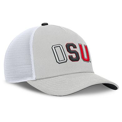 Unisex Nike Gray Ohio State Buckeyes 2026 Basketball Refresh 5-Panel Rise Trucker Hat