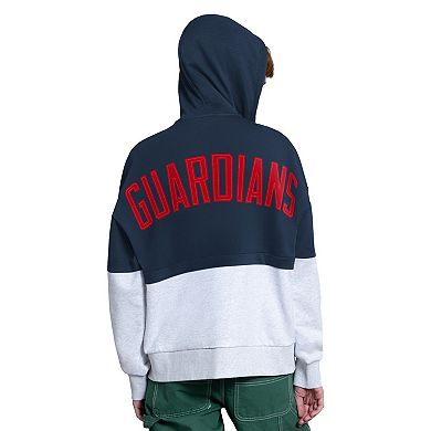 Women's Starter Navy/White Cleveland Guardians Wishbone Full-Zip Hoodie