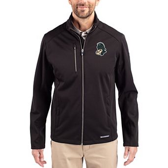 Men's Cutter & Buck Black Michigan State Spartans Evoke Eco Softshell Recycled Full-Zip Jacket