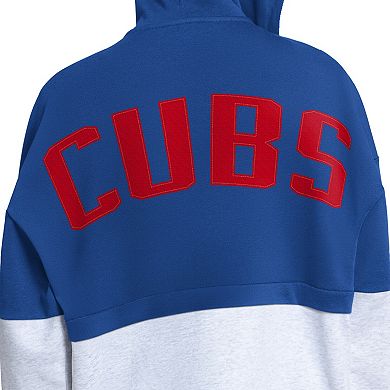 Women's Starter Royal/White Chicago Cubs Wishbone Full-Zip Hoodie