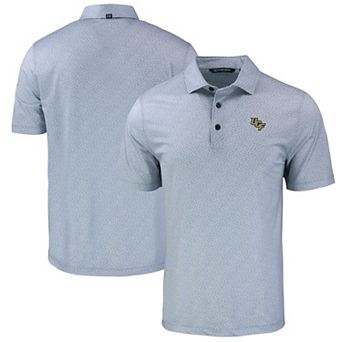 Men's Cutter & Buck Gray UCF Knights Pike Eco Pebble Print Stretch Recycled Polo