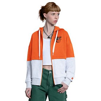 Women's Starter Orange/White Baltimore Orioles Wishbone Full-Zip Hoodie