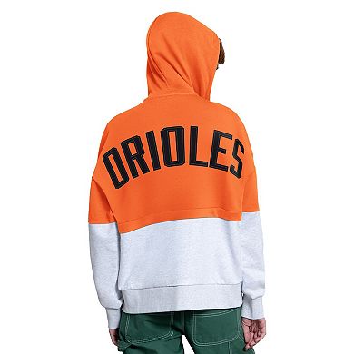 Women's Starter Orange/Heather Gray Baltimore Orioles Wishbone Full-Zip Hoodie