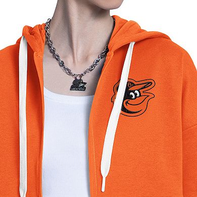 Women's Starter Orange/Heather Gray Baltimore Orioles Wishbone Full-Zip Hoodie